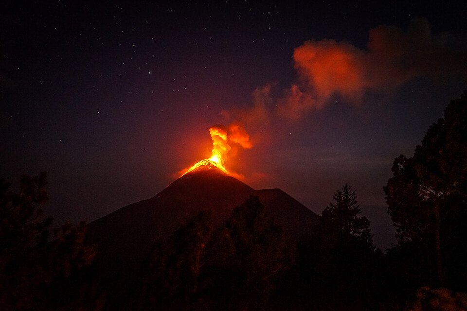 A fiery volcano symbolizing a loss of anger management